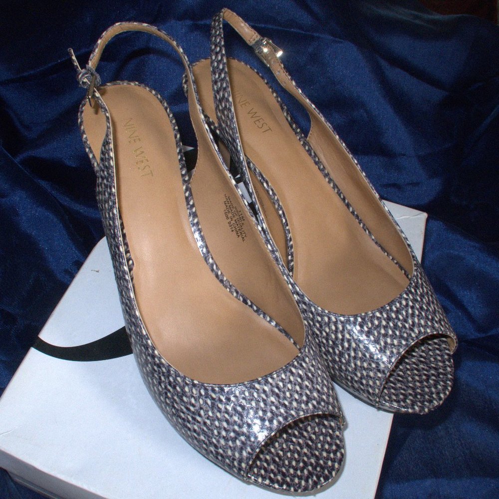 Nine West Able Slingback Sandal Dark Grey (Gently Used) Sz. 11M